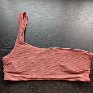 Garage Swim One Shoulder Ribbed Bikini Top